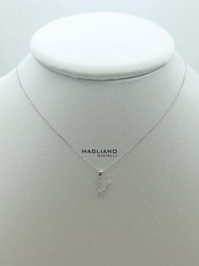 Collana oro bianco e diamanti lettera V