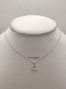 Collana oro bianco e diamanti lettera C