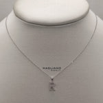 Collana oro bianco e diamanti lettera R