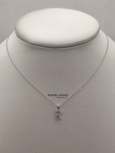 Collana oro bianco e diamanti lettera R