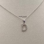 Collana oro bianco e diamanti lettera D