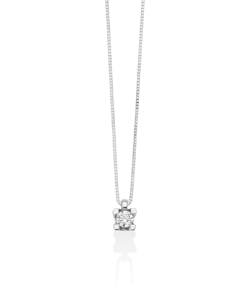 Collana punto luce della collezione Miluna Collier Punto Luce da donna in oro bianco 18kt con diamante, CLD4087-008G7