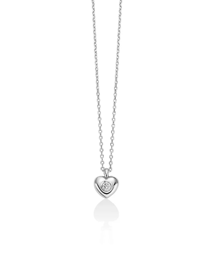 Collana da donna Miluna Diamanti  in oro bianco 375, ciondolo a cuore e diamante CLD4579-002G7X