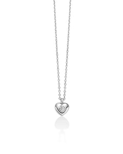 Collana da donna Miluna Diamanti  in oro bianco 375, ciondolo a cuore e diamante CLD4579-002G7X