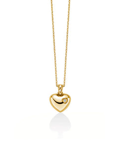 Collana da donna Miluna Diamanti in oro giallo 375 con ciondolo a cuore e diamante, CLD4667X