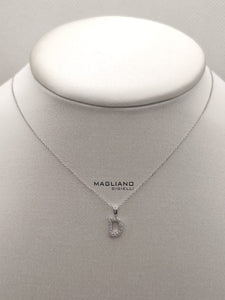 Collana oro bianco e diamanti lettera D