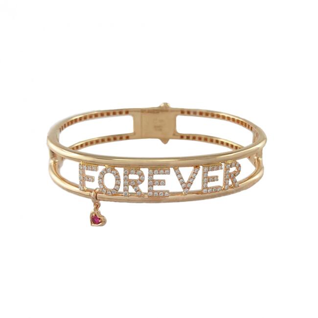 Bracciale Manetta Crivelli Oro Rosa Personalizzabile Nome Amore Forever Love